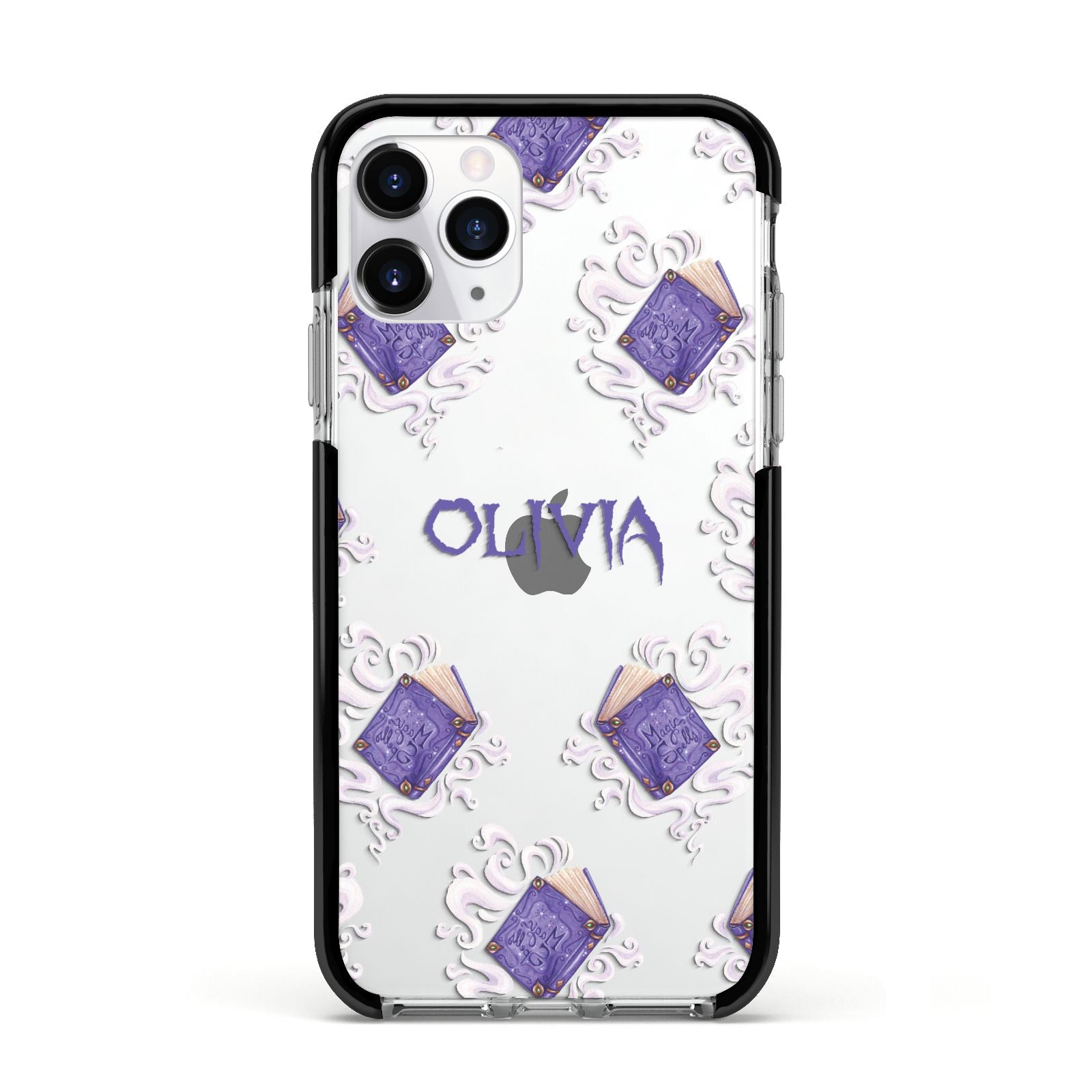 Personalised Halloween Magic Spell Apple iPhone 11 Pro in Silver with Black Impact Case