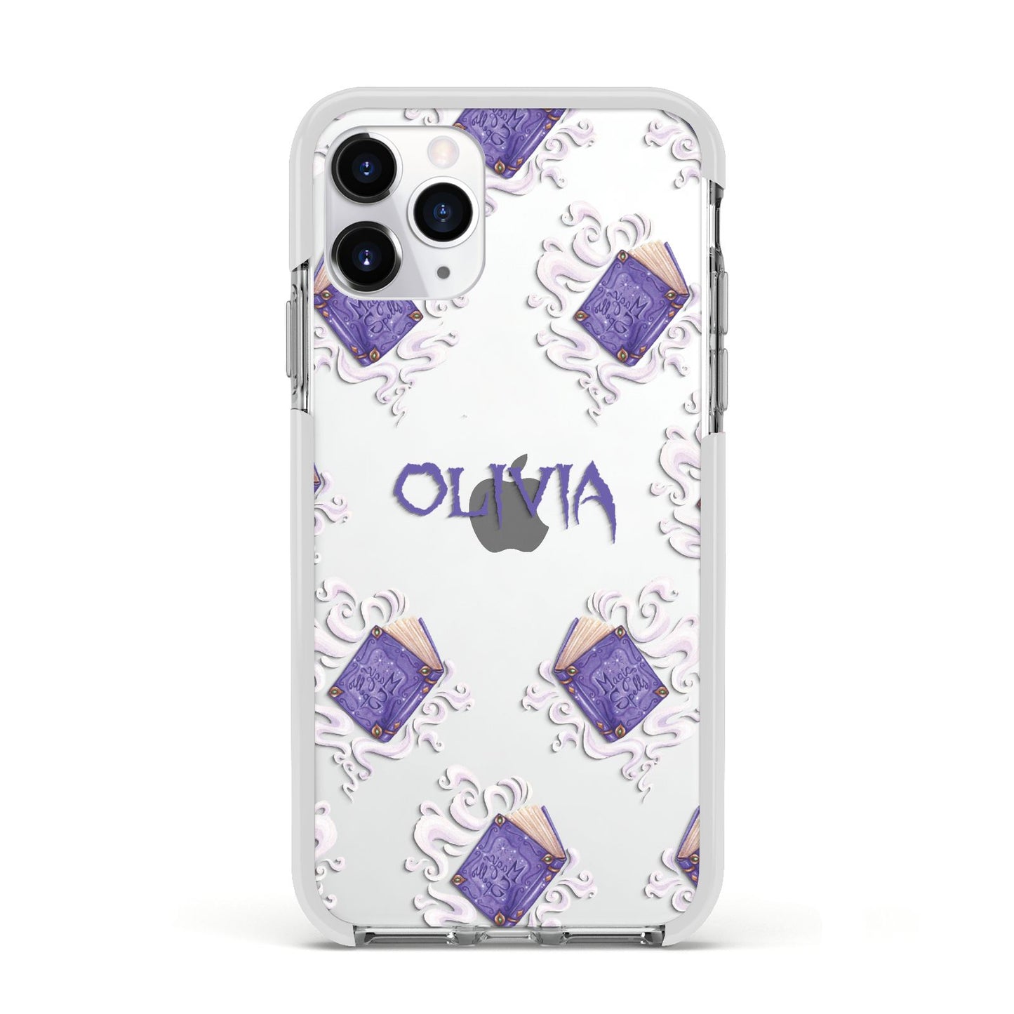 Personalised Halloween Magic Spell Apple iPhone 11 Pro in Silver with White Impact Case