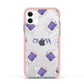 Personalised Halloween Magic Spell Apple iPhone 11 in White with Pink Impact Case