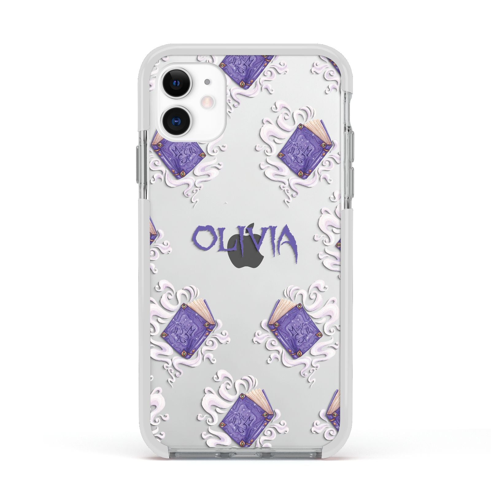 Personalised Halloween Magic Spell Apple iPhone 11 in White with White Impact Case