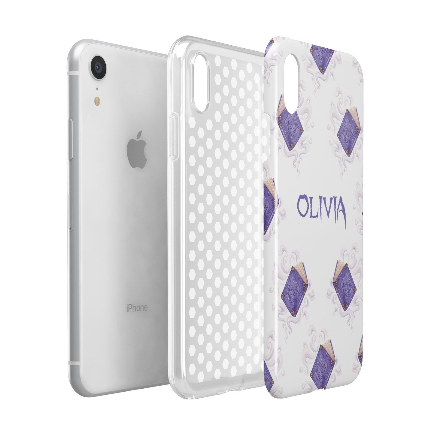 Personalised Halloween Magic Spell Apple iPhone XR White 3D Tough Case Expanded view