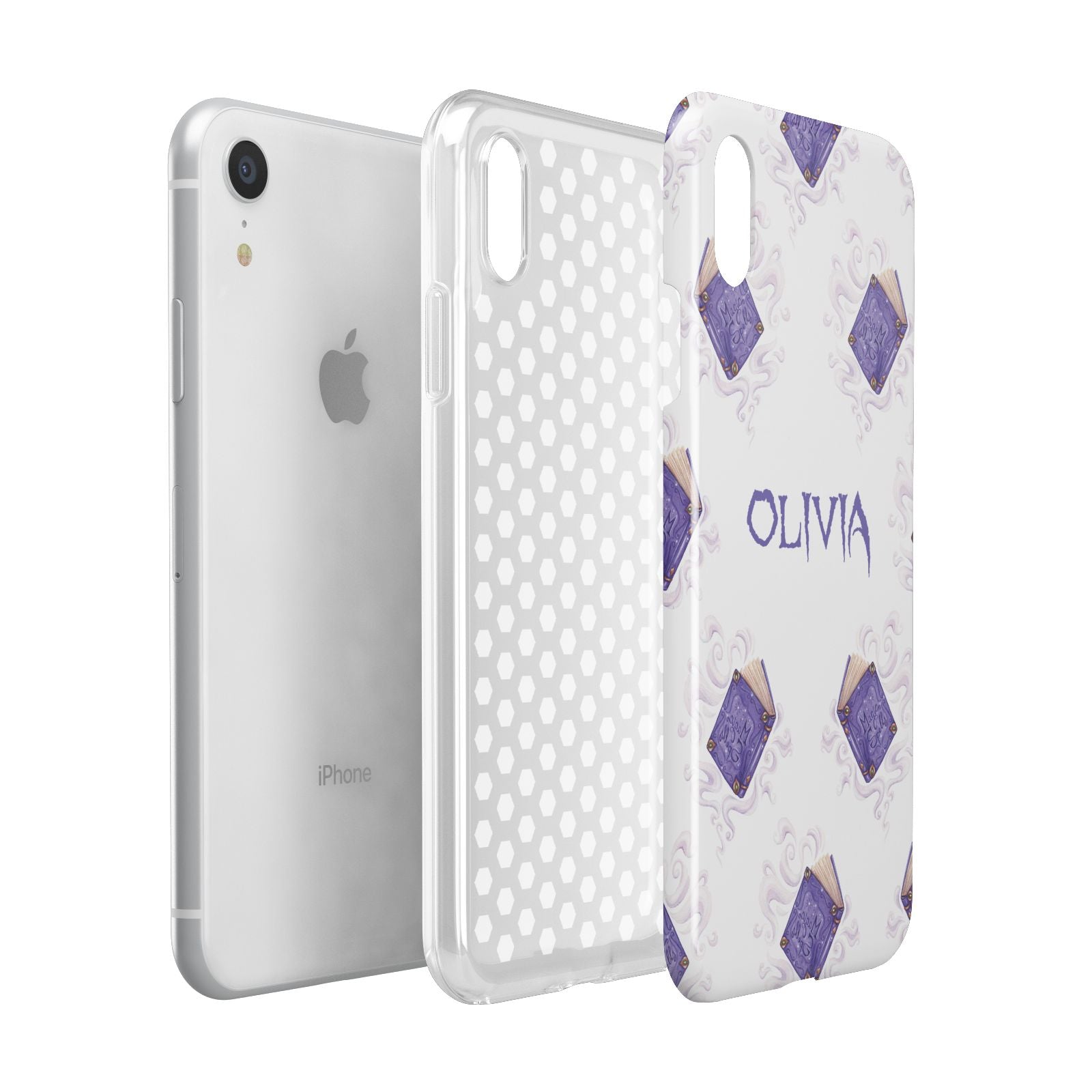 Personalised Halloween Magic Spell Apple iPhone XR White 3D Tough Case Expanded view