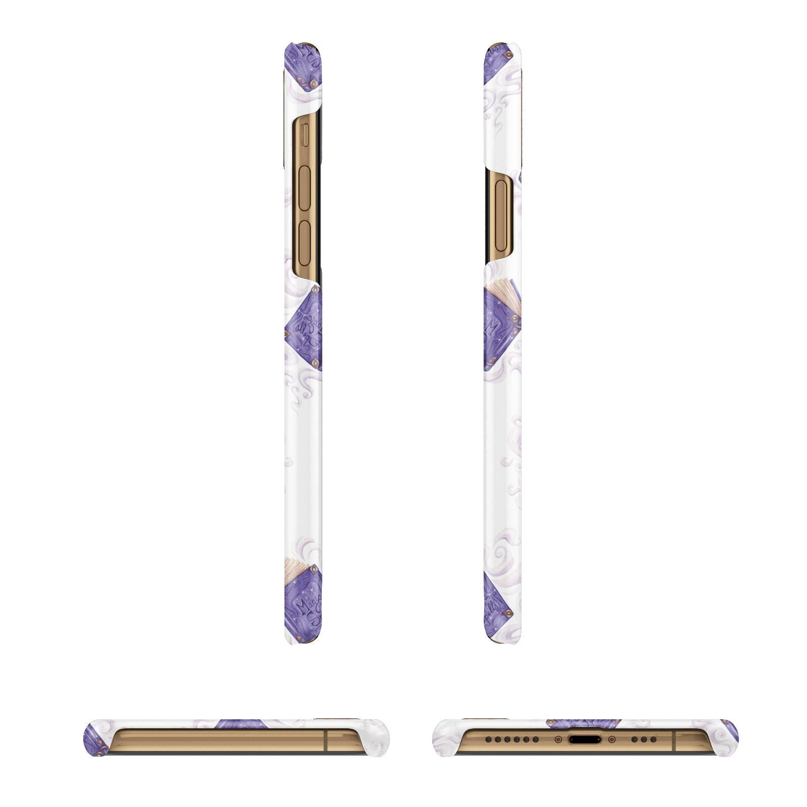 Personalised Halloween Magic Spell Apple iPhone Xs 3D Wrap Snap Case Angled Images