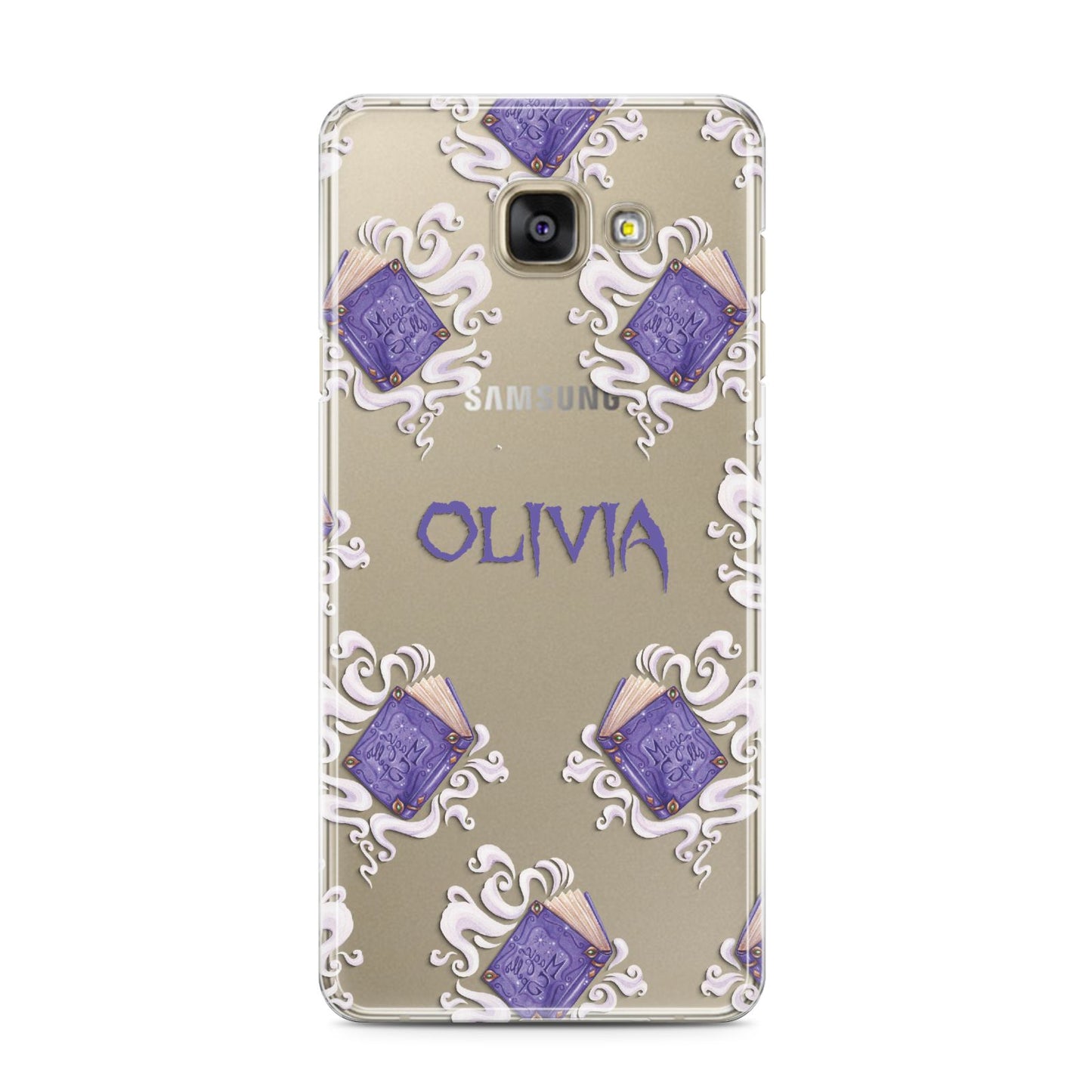 Personalised Halloween Magic Spell Samsung Galaxy A3 2016 Case on gold phone