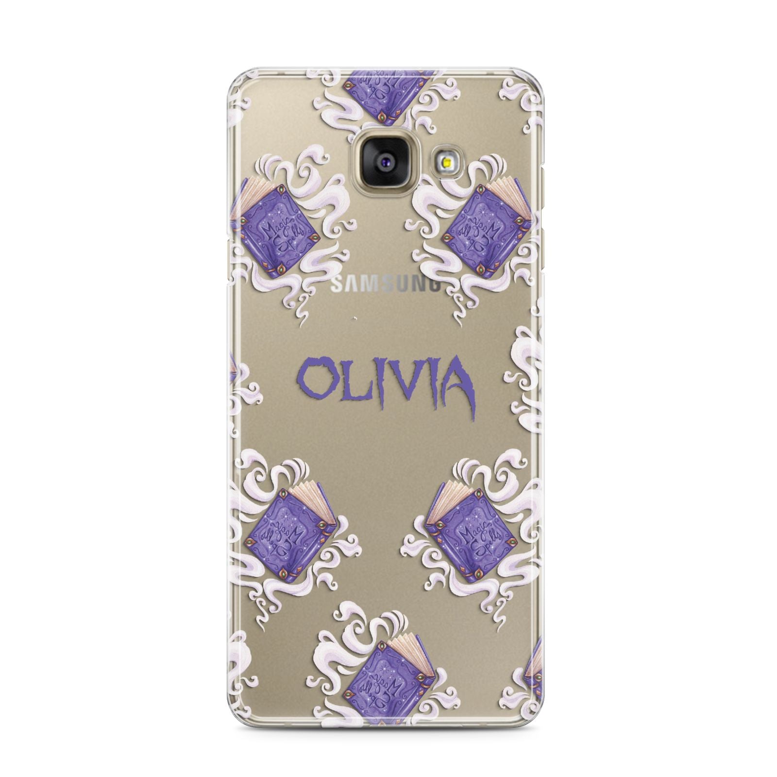 Personalised Halloween Magic Spell Samsung Galaxy A3 2016 Case on gold phone