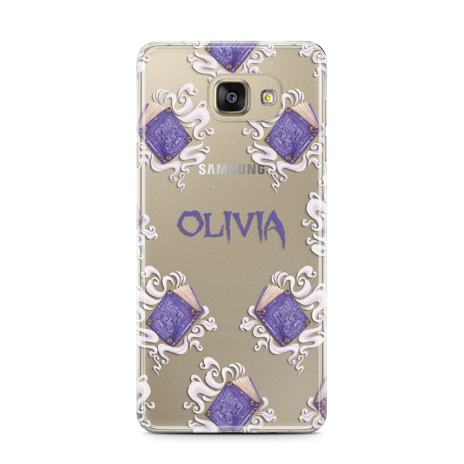 Personalised Halloween Magic Spell Samsung Galaxy A7 2016 Case on gold phone