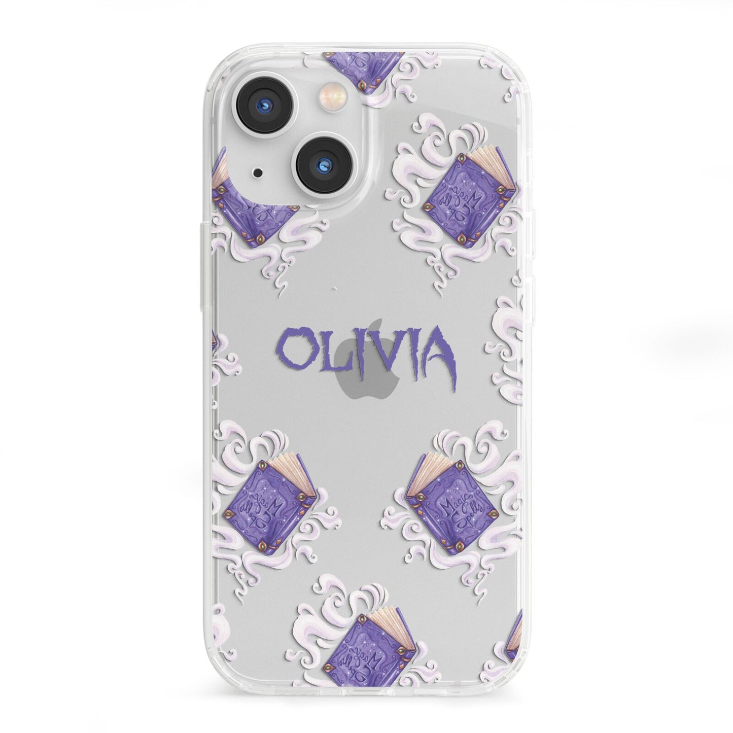 Personalised Halloween Magic Spell iPhone 13 Mini Clear Bumper Case