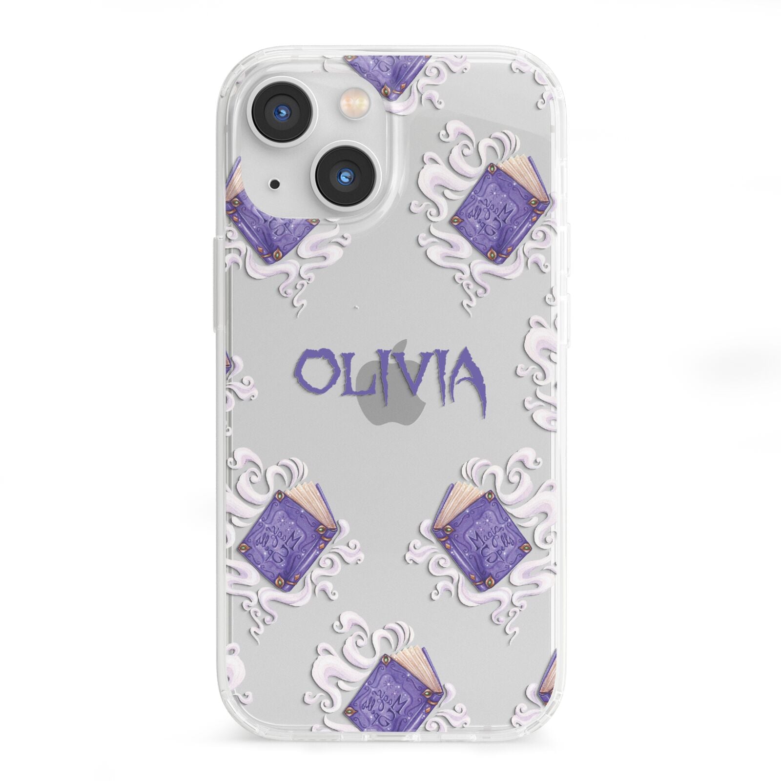 Personalised Halloween Magic Spell iPhone 13 Mini Clear Bumper Case