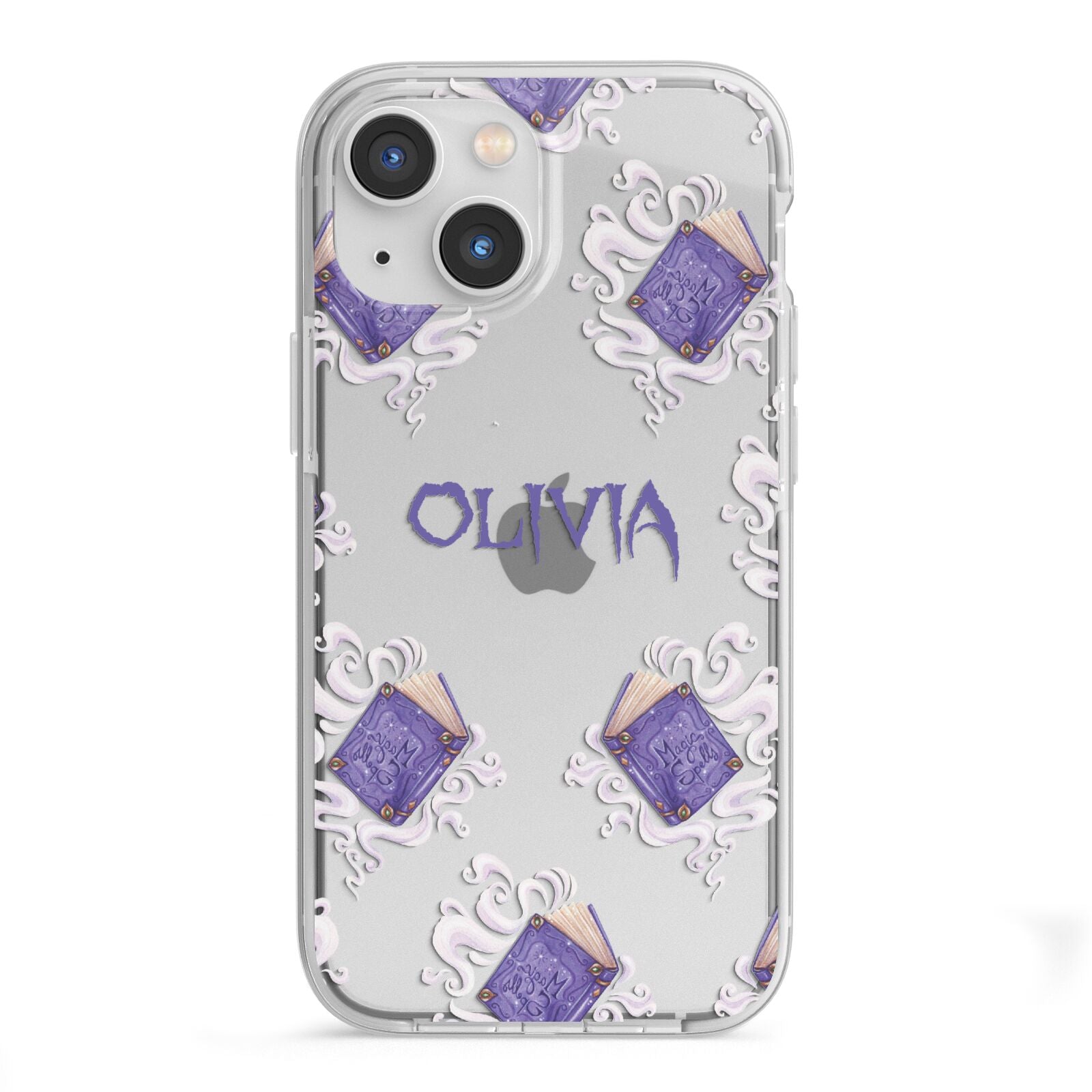 Personalised Halloween Magic Spell iPhone 13 Mini TPU Impact Case with White Edges