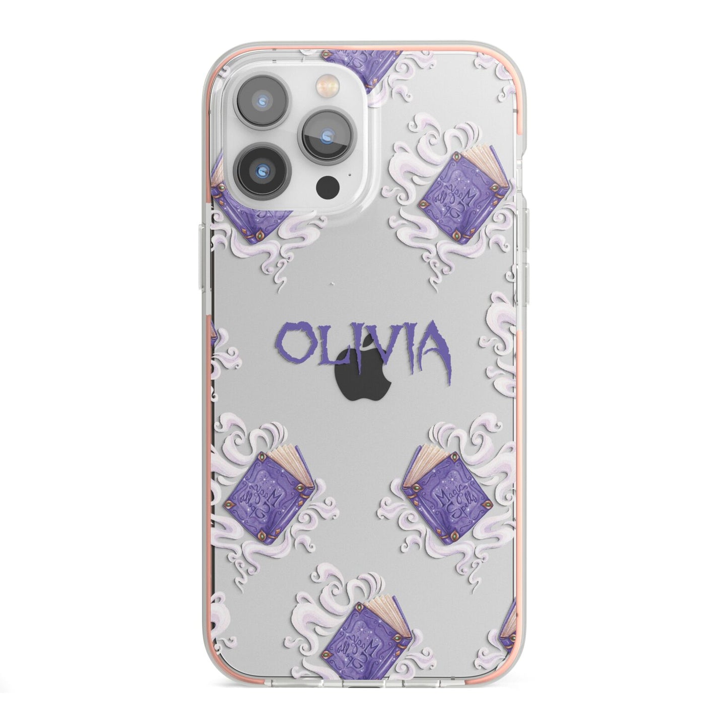 Personalised Halloween Magic Spell iPhone 13 Pro Max TPU Impact Case with Pink Edges