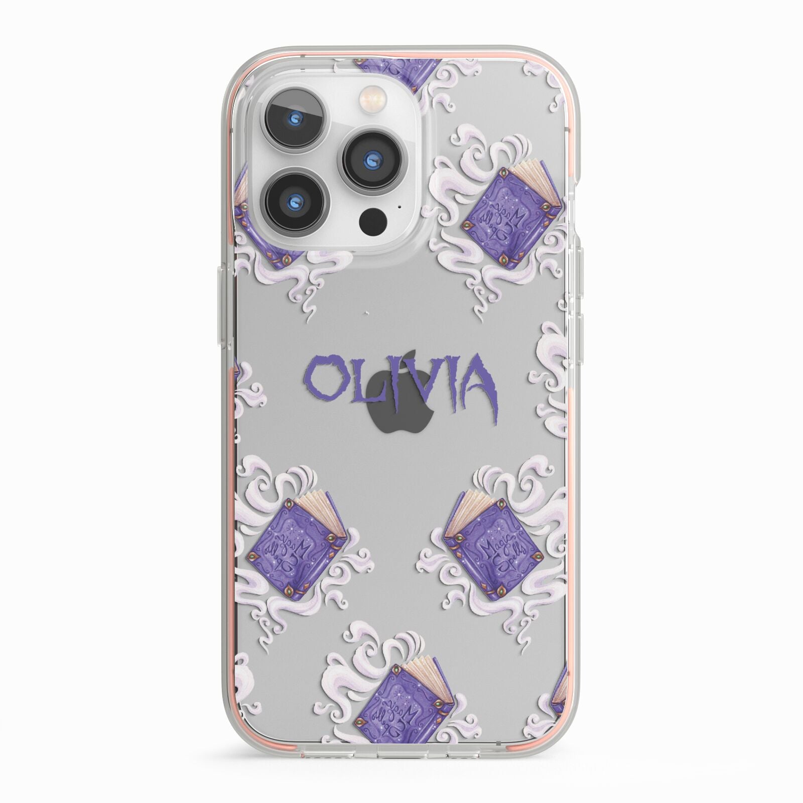 Personalised Halloween Magic Spell iPhone 13 Pro TPU Impact Case with Pink Edges