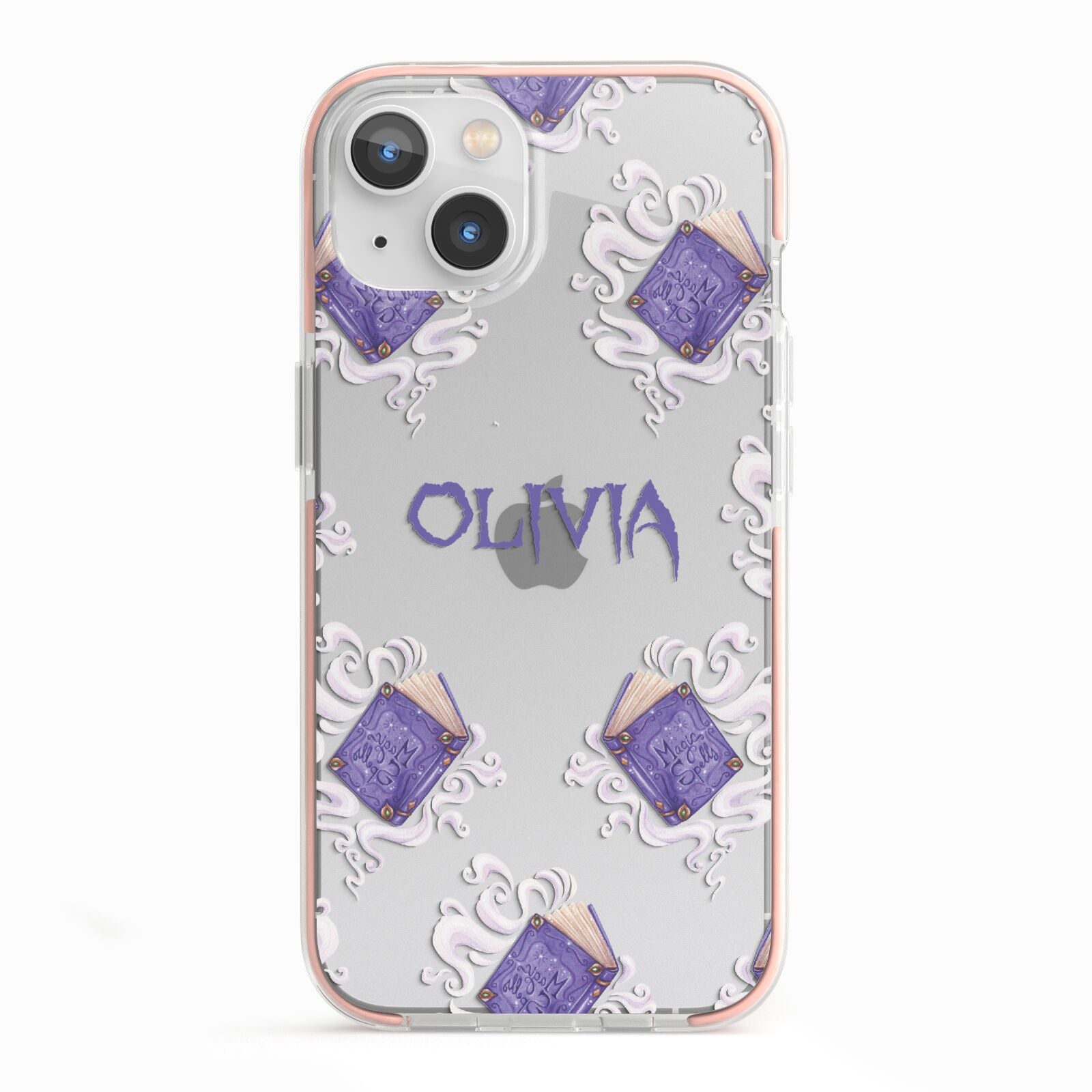 Personalised Halloween Magic Spell iPhone 13 TPU Impact Case with Pink Edges