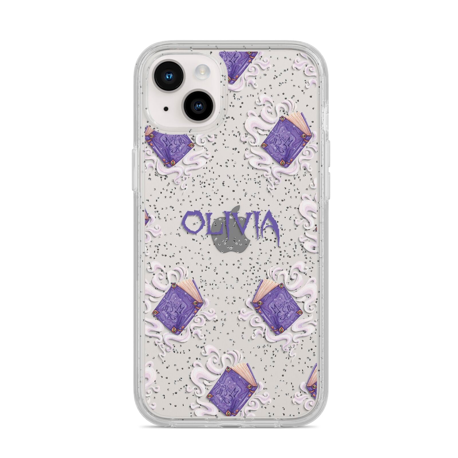 Personalised Halloween Magic Spell iPhone 14 Plus Glitter Tough Case Starlight