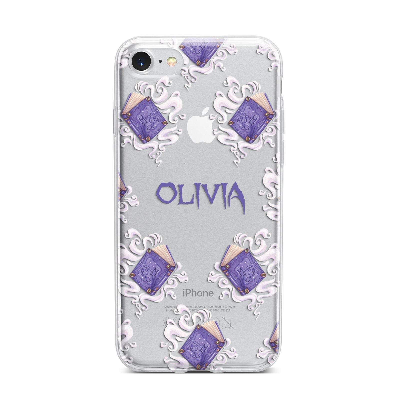 Personalised Halloween Magic Spell iPhone 7 Bumper Case on Silver iPhone