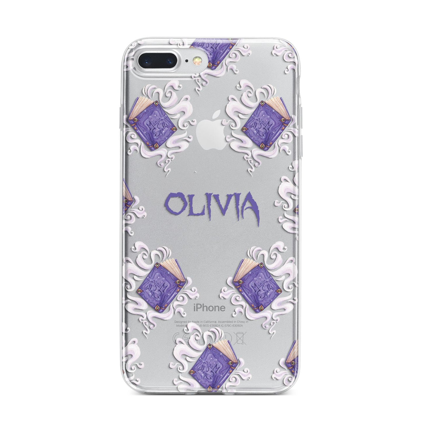 Personalised Halloween Magic Spell iPhone 7 Plus Bumper Case on Silver iPhone
