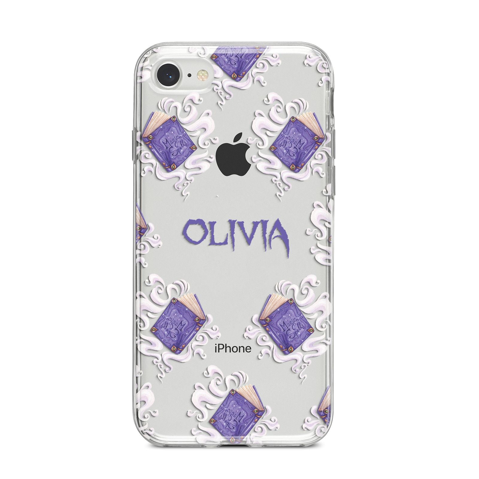 Personalised Halloween Magic Spell iPhone 8 Bumper Case on Silver iPhone