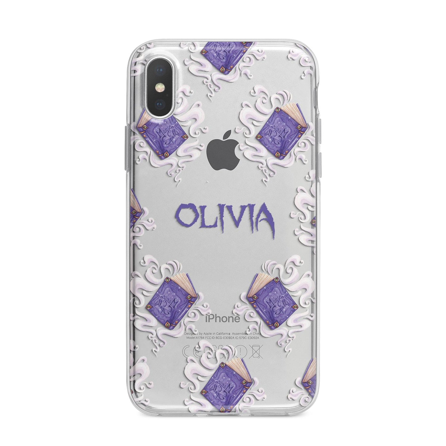 Personalised Halloween Magic Spell iPhone X Bumper Case on Silver iPhone Alternative Image 1