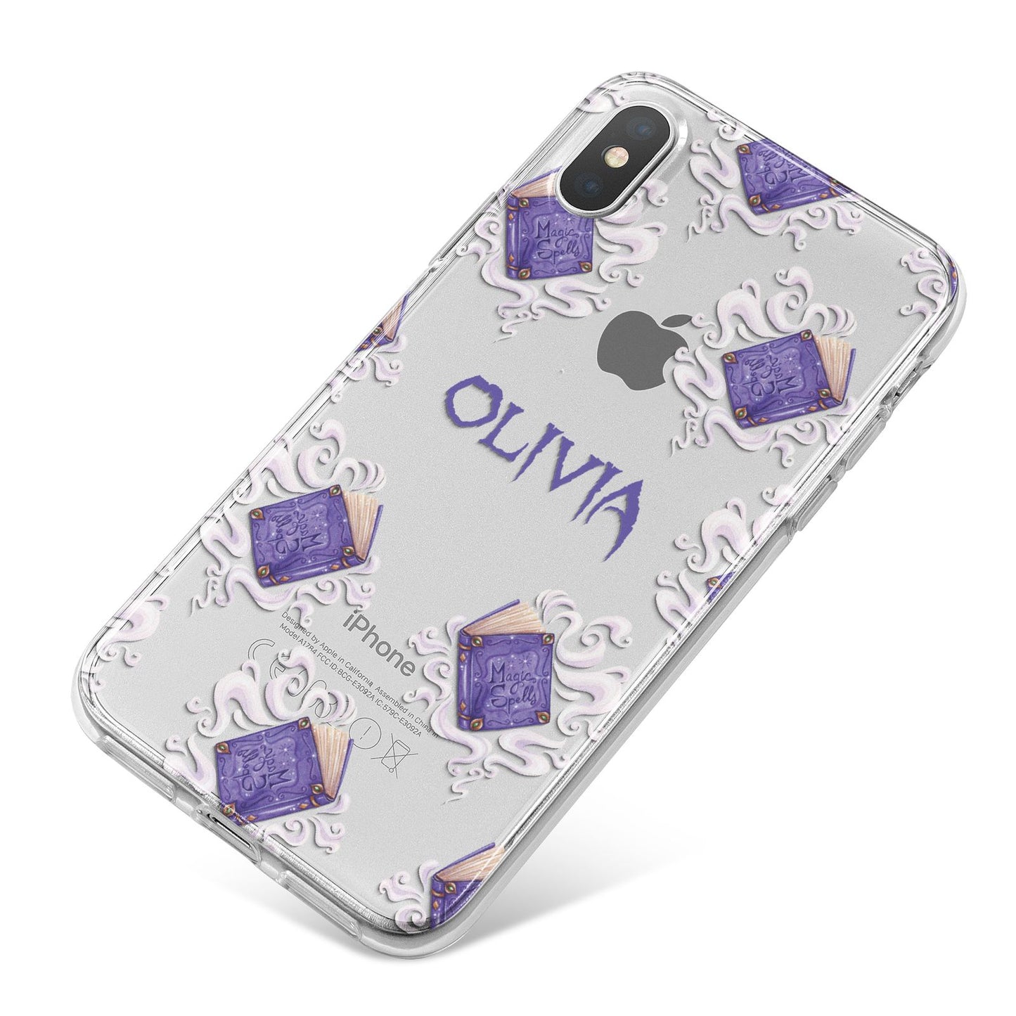 Personalised Halloween Magic Spell iPhone X Bumper Case on Silver iPhone