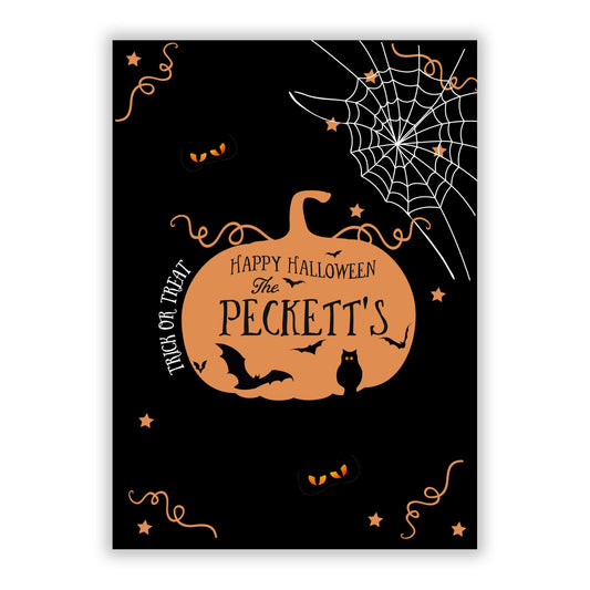 Personalised Halloween Party A5 Flat Greetings Card