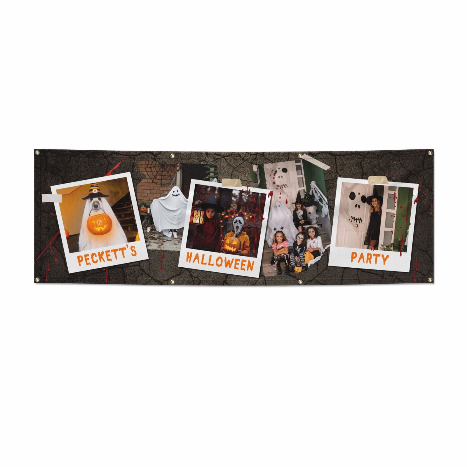 Personalised Halloween Photo 6x2 Vinly Banner with Grommets
