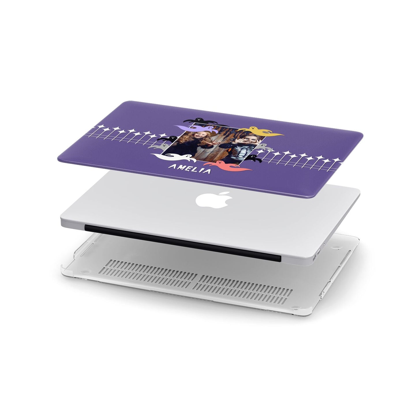 Personalised Halloween Photo Upload Apple MacBook Case in Detail