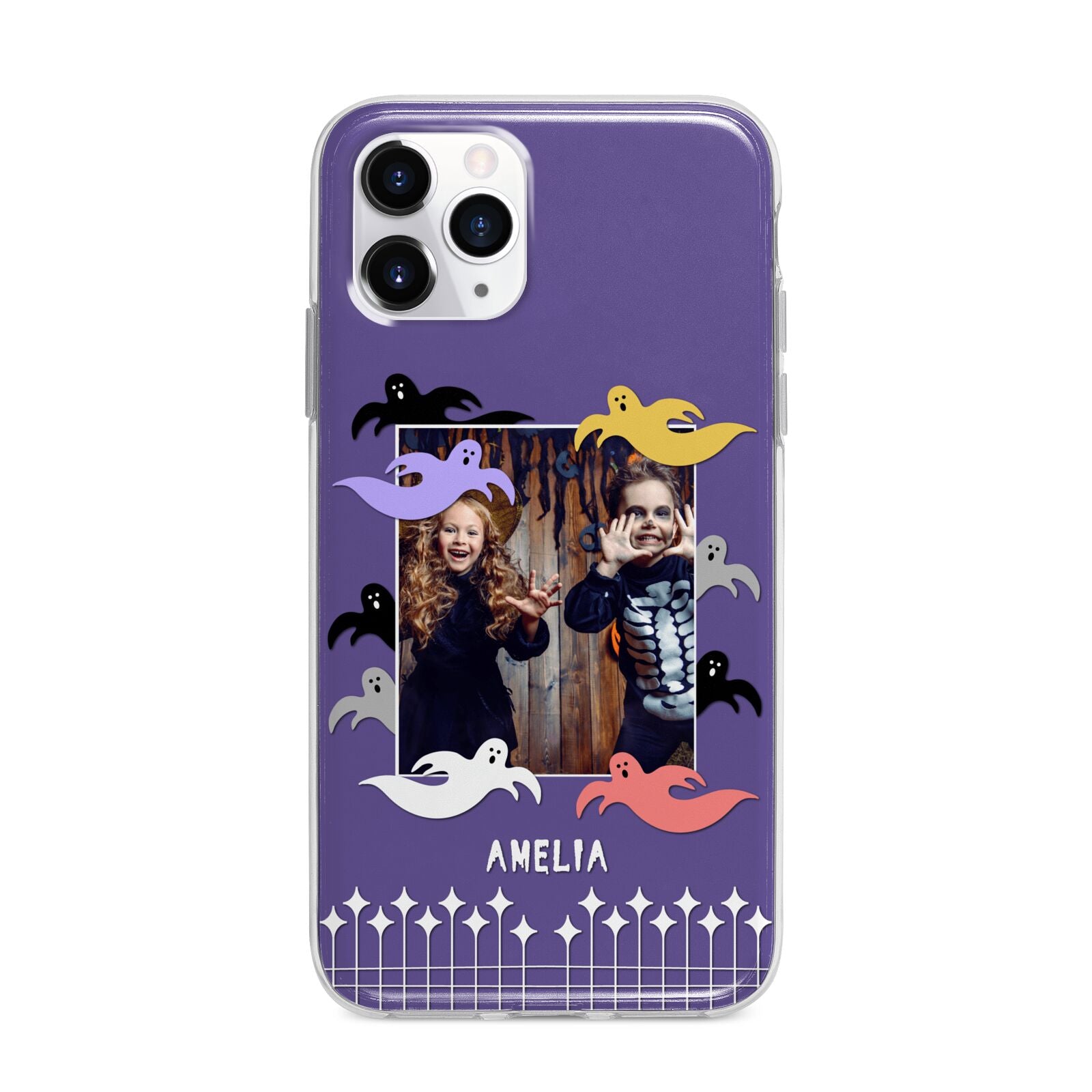 Personalised Halloween Photo Upload Apple iPhone 11 Pro Max in Silver with Bumper Case