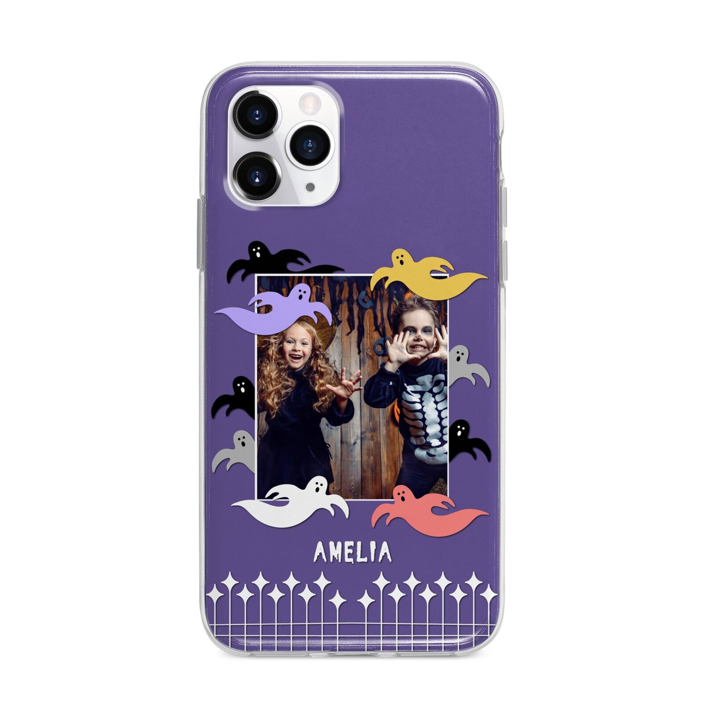Personalised Halloween Photo Upload Apple iPhone 11 Pro in Silver with Bumper Case