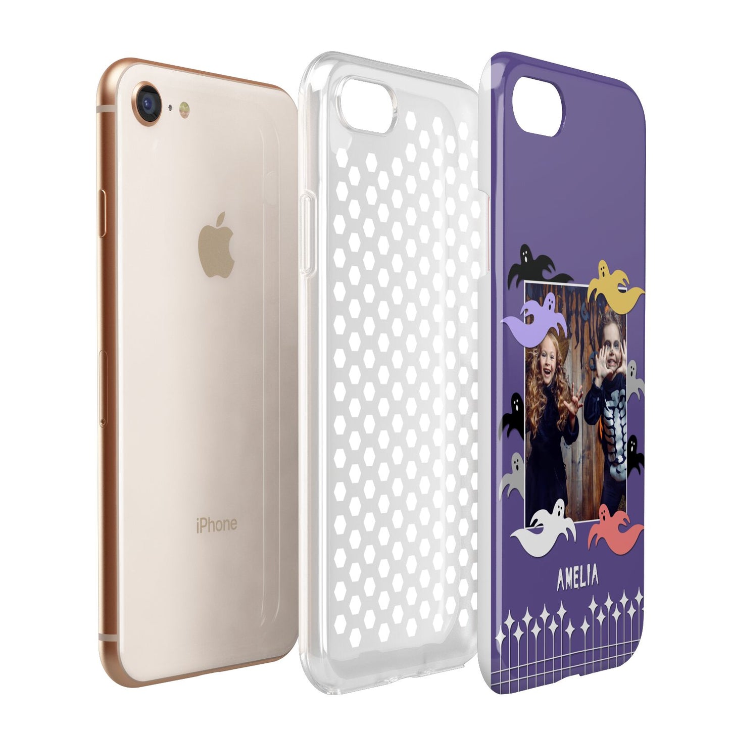Personalised Halloween Photo Upload Apple iPhone 7 8 3D Tough Case Expanded View