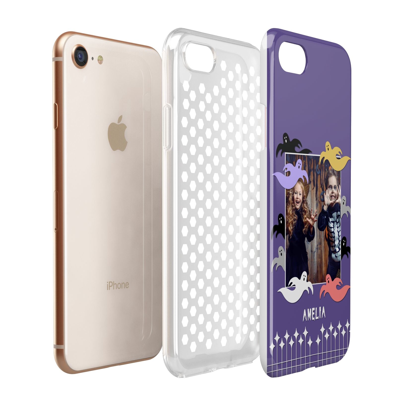 Personalised Halloween Photo Upload Apple iPhone 7 8 3D Tough Case Expanded View