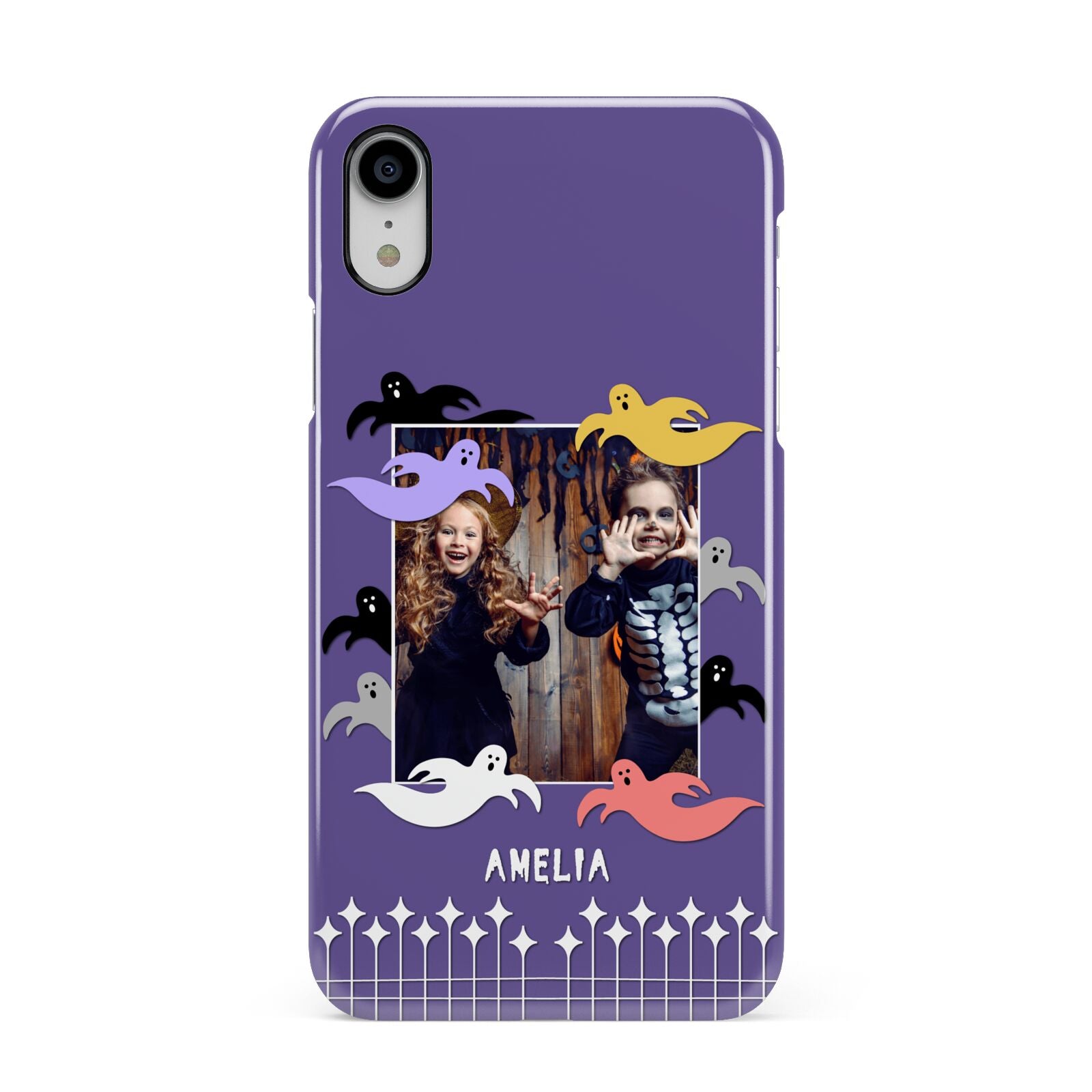 Personalised Halloween Photo Upload Apple iPhone XR White 3D Snap Case