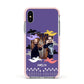 Personalised Halloween Photo Upload Apple iPhone Xs Impact Case Pink Edge on Silver Phone