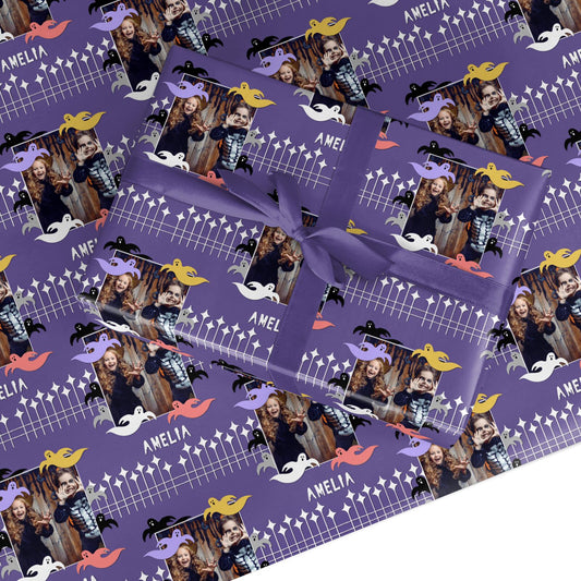 Personalised Halloween Photo Upload Custom Wrapping Paper