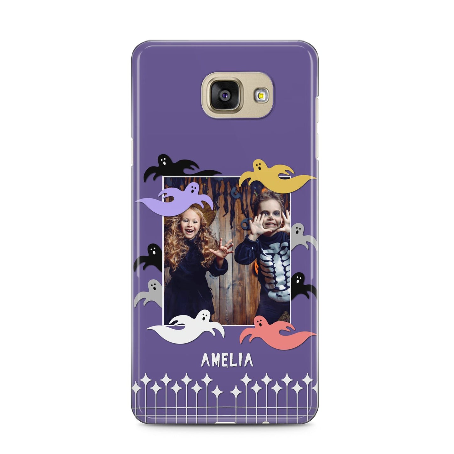 Personalised Halloween Photo Upload Samsung Galaxy A5 2016 Case on gold phone