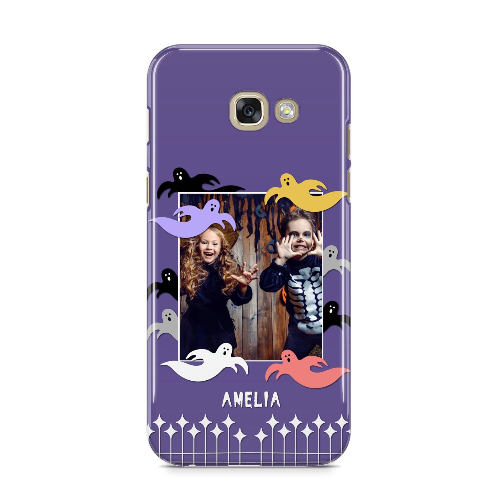 Personalised Halloween Photo Upload Samsung Galaxy A5 2017 Case on gold phone