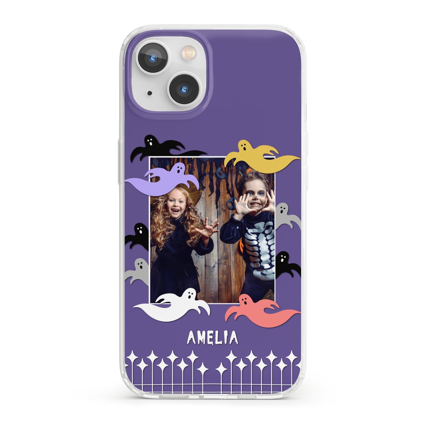 Personalised Halloween Photo Upload iPhone 13 Clear Bumper Case