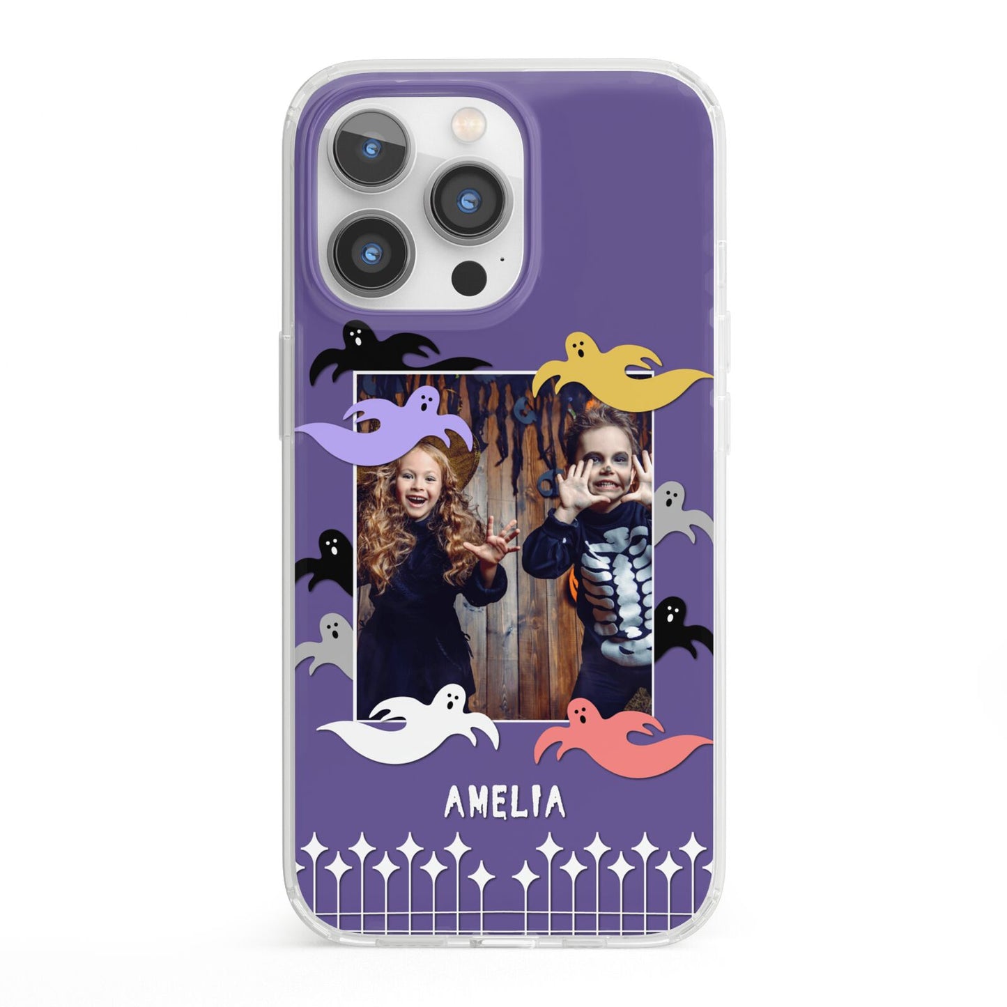 Personalised Halloween Photo Upload iPhone 13 Pro Clear Bumper Case