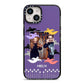 Personalised Halloween Photo Upload iPhone 14 Black Impact Case on Silver phone