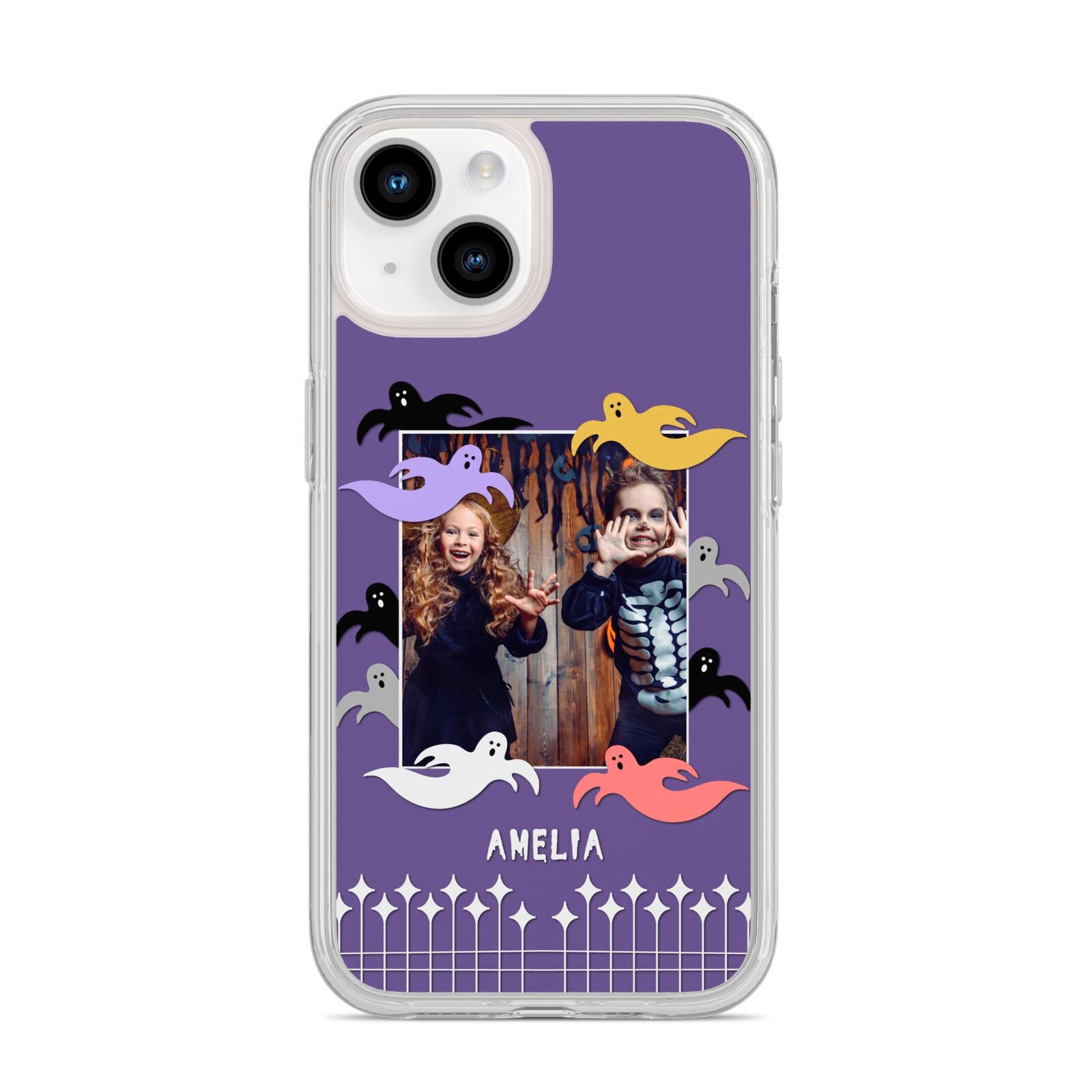 Personalised Halloween Photo Upload iPhone 14 Clear Tough Case Starlight