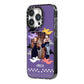 Personalised Halloween Photo Upload iPhone 14 Pro Black Impact Case Side Angle on Silver phone
