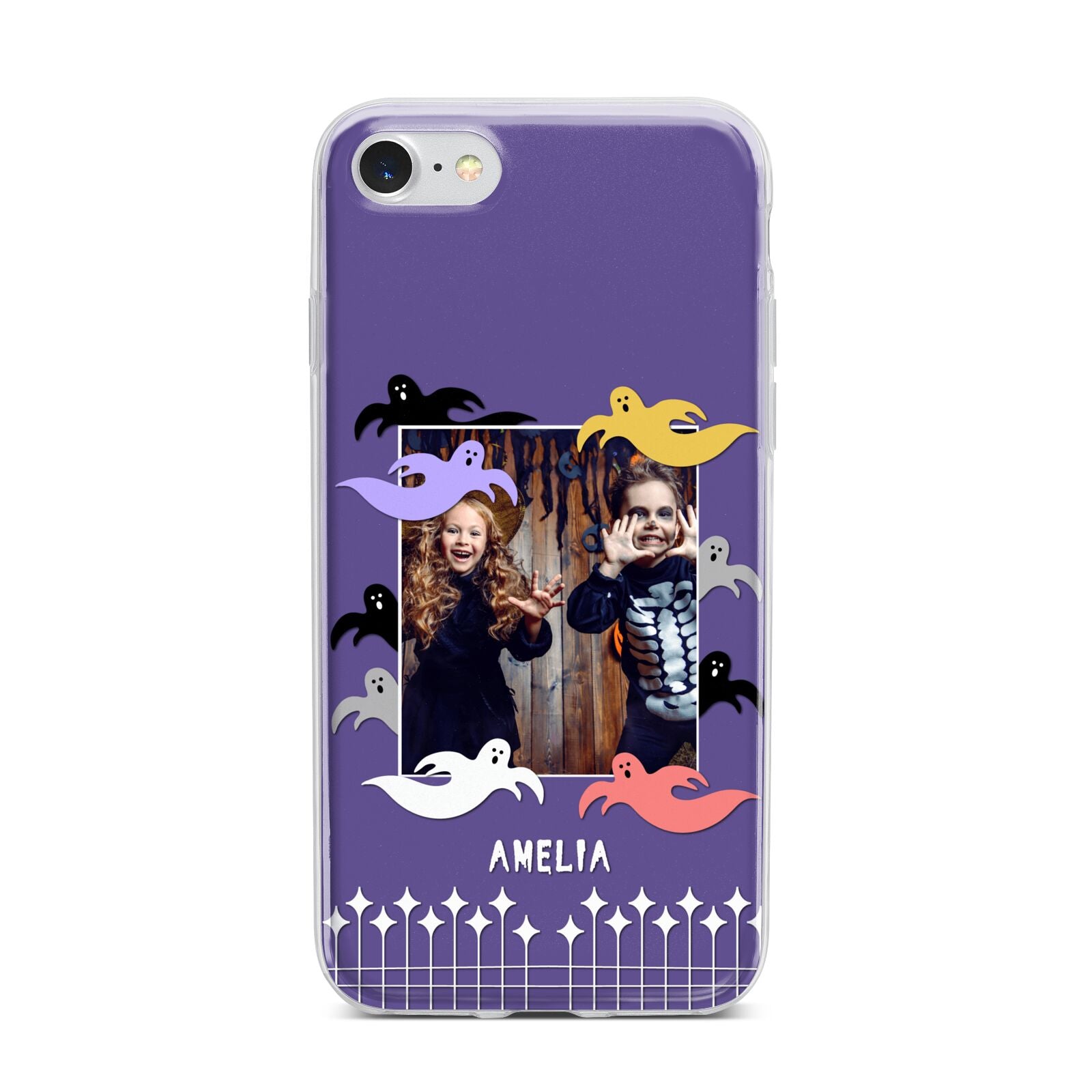 Personalised Halloween Photo Upload iPhone 7 Bumper Case on Silver iPhone