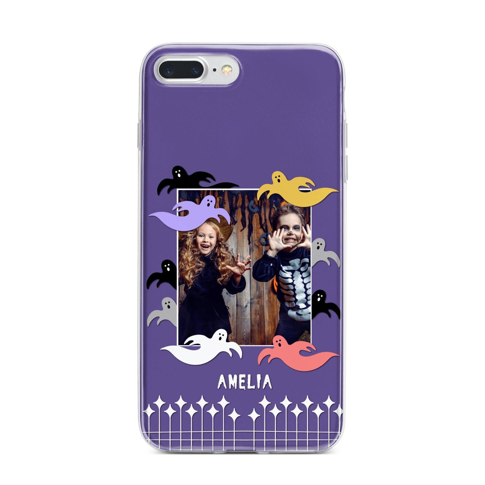 Personalised Halloween Photo Upload iPhone 7 Plus Bumper Case on Silver iPhone