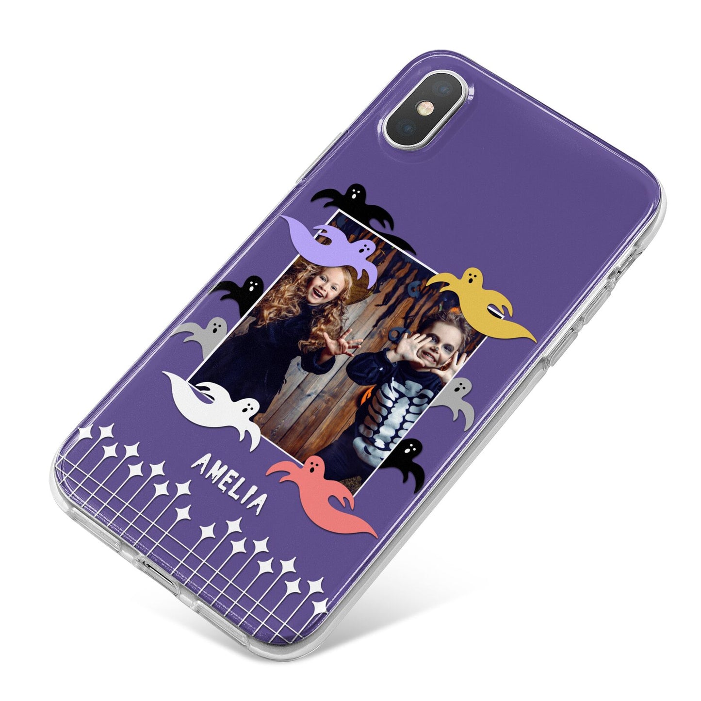 Personalised Halloween Photo Upload iPhone X Bumper Case on Silver iPhone