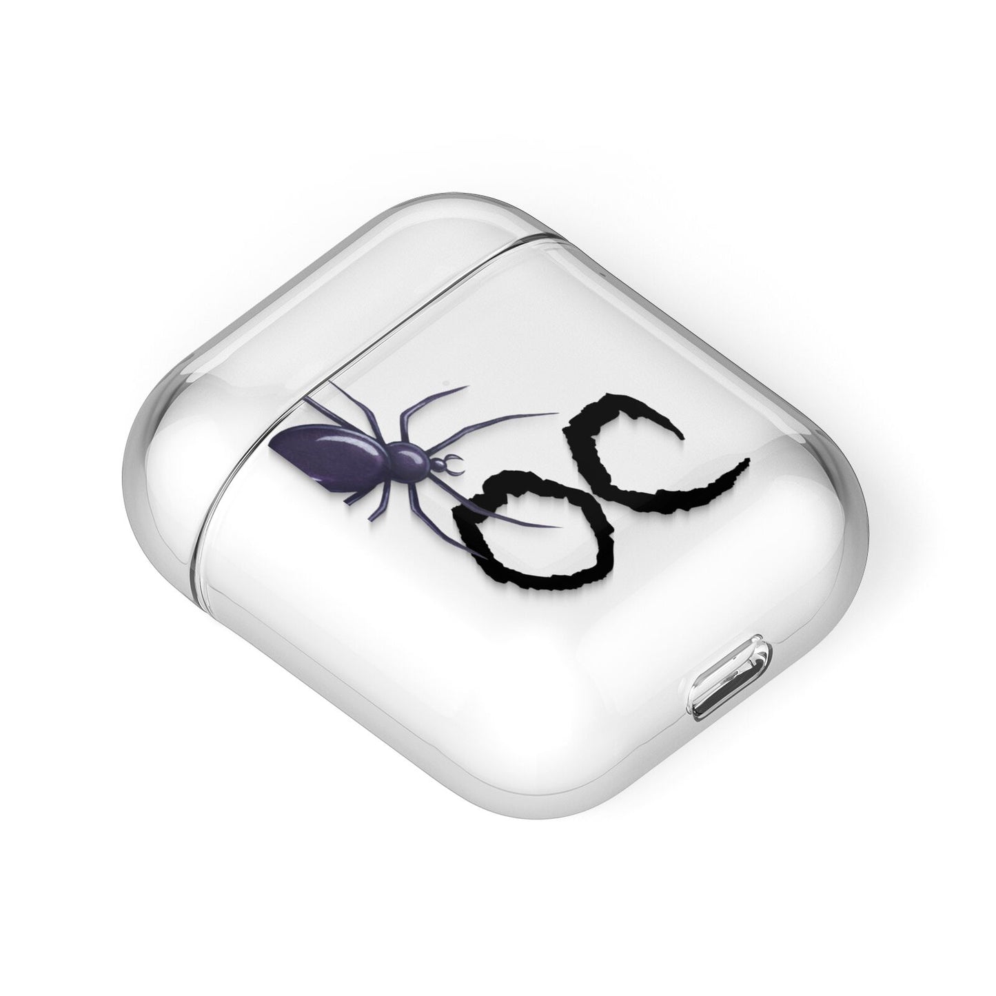 Personalised Halloween Spider AirPods Case Laid Flat