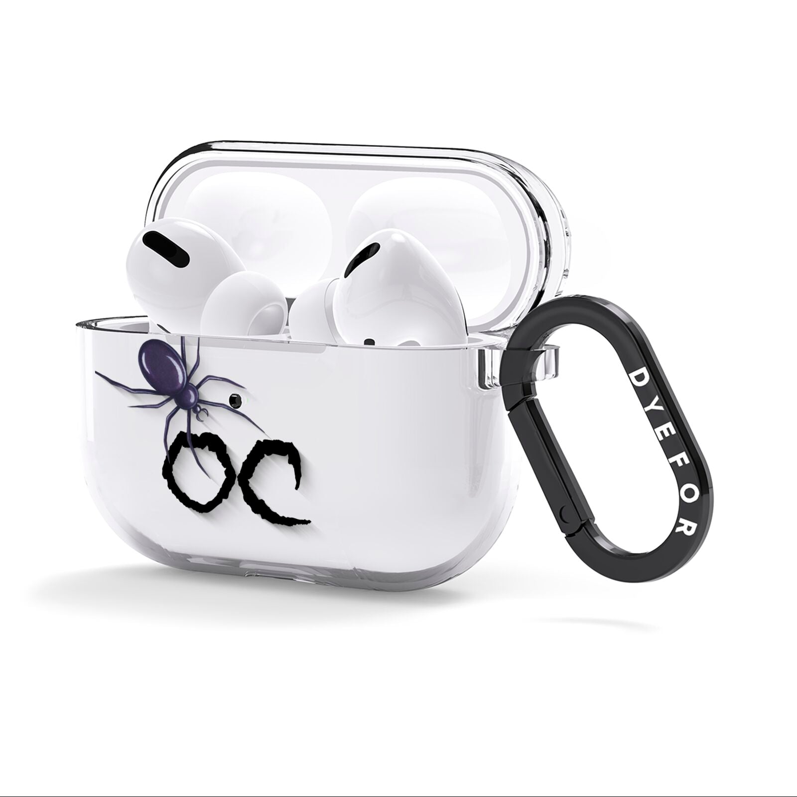 Personalised Halloween Spider AirPods Clear Case 3rd Gen Side Image