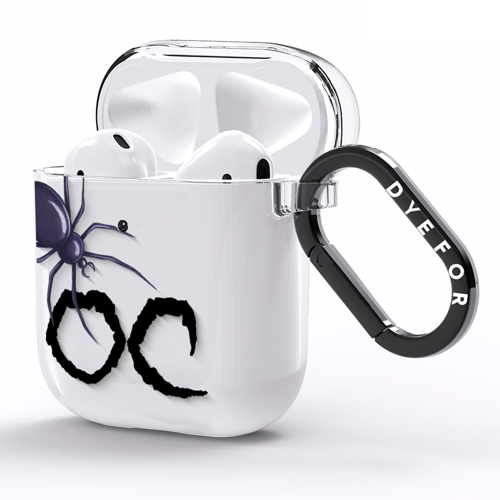 Personalised Halloween Spider AirPods Clear Case Side Image