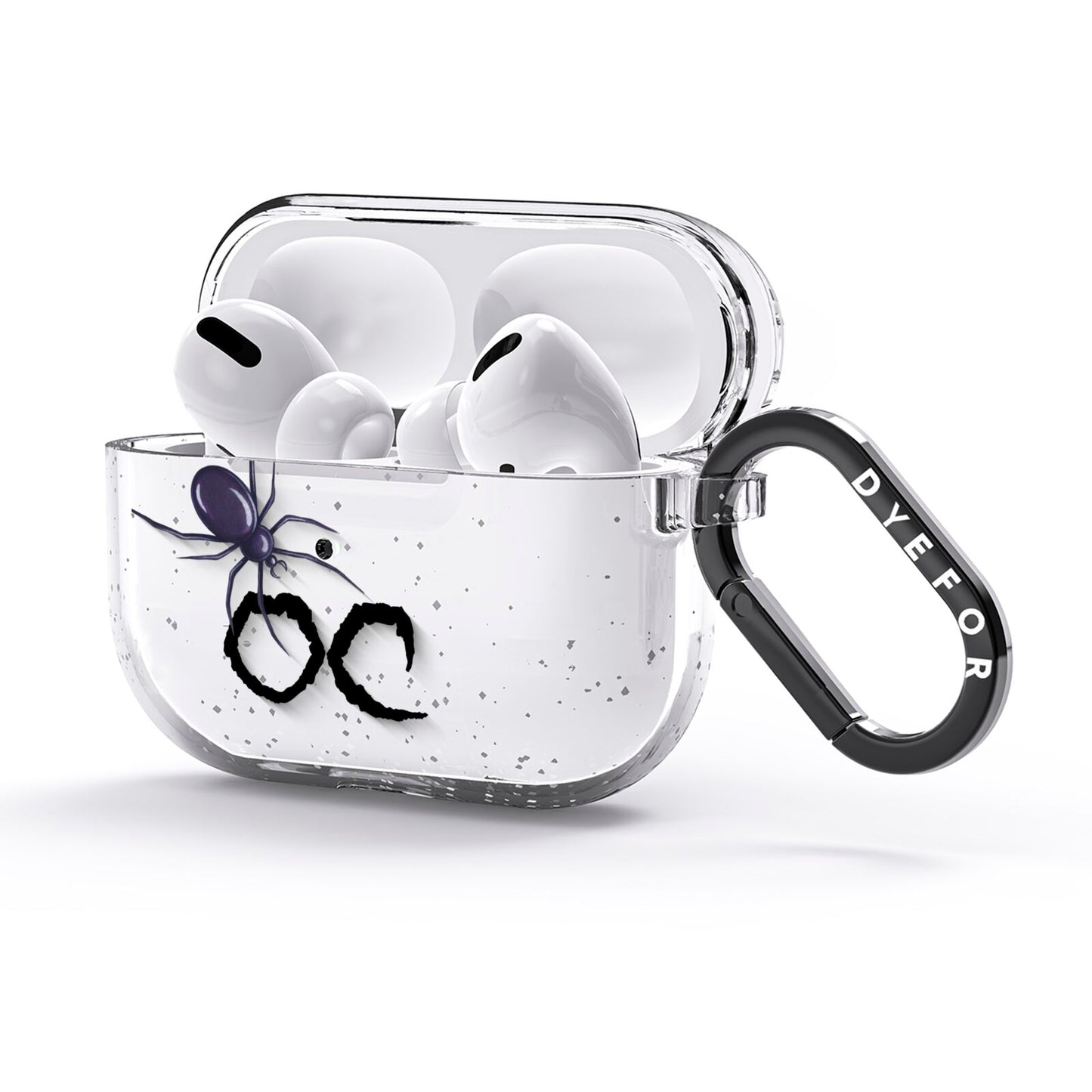 Personalised Halloween Spider AirPods Glitter Case 3rd Gen Side Image
