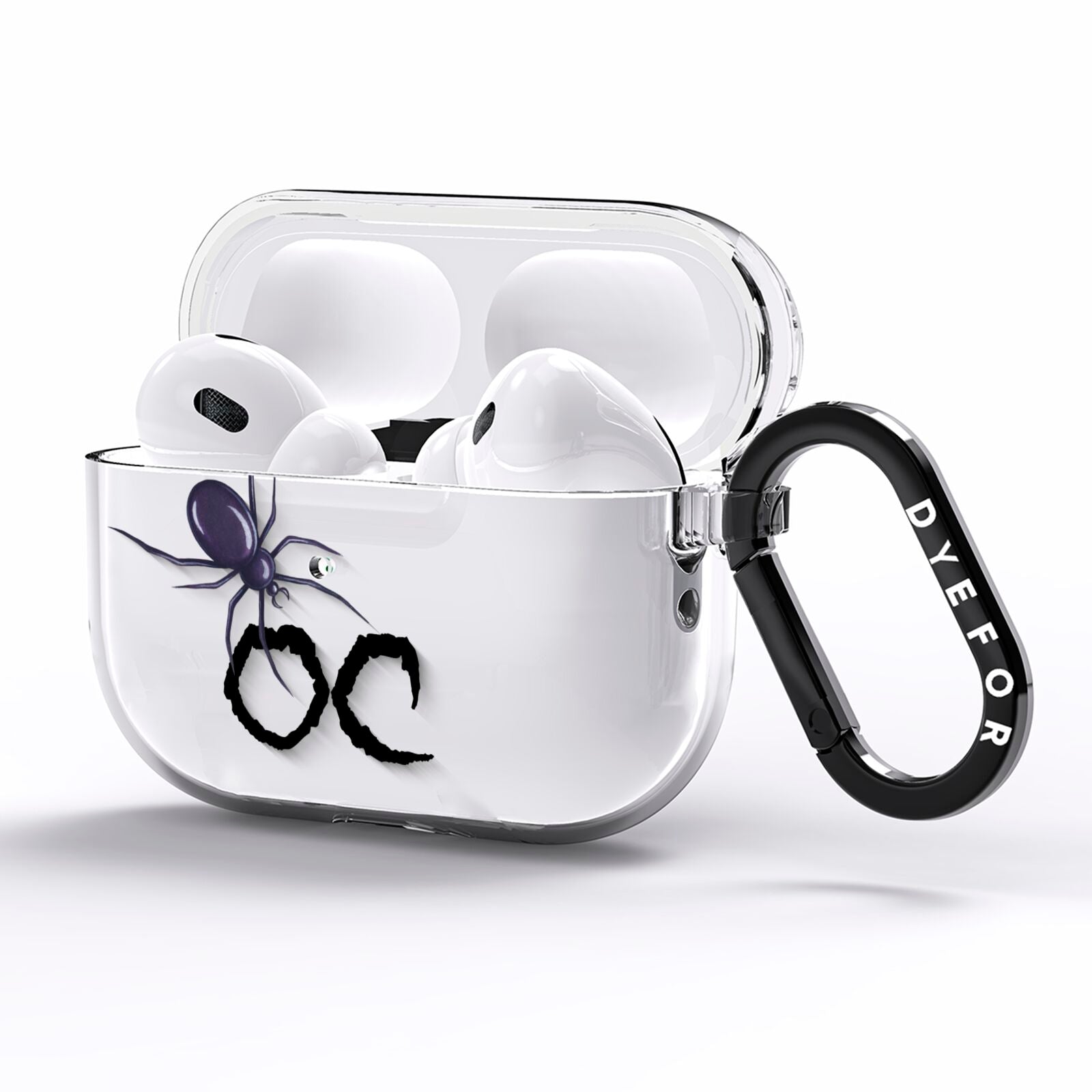 Personalised Halloween Spider AirPods Pro Clear Case Side Image