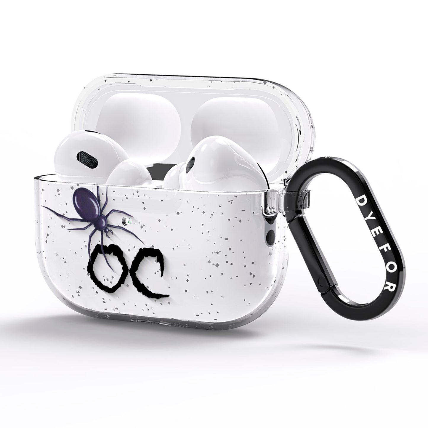 Personalised Halloween Spider AirPods Pro Glitter Case Side Image