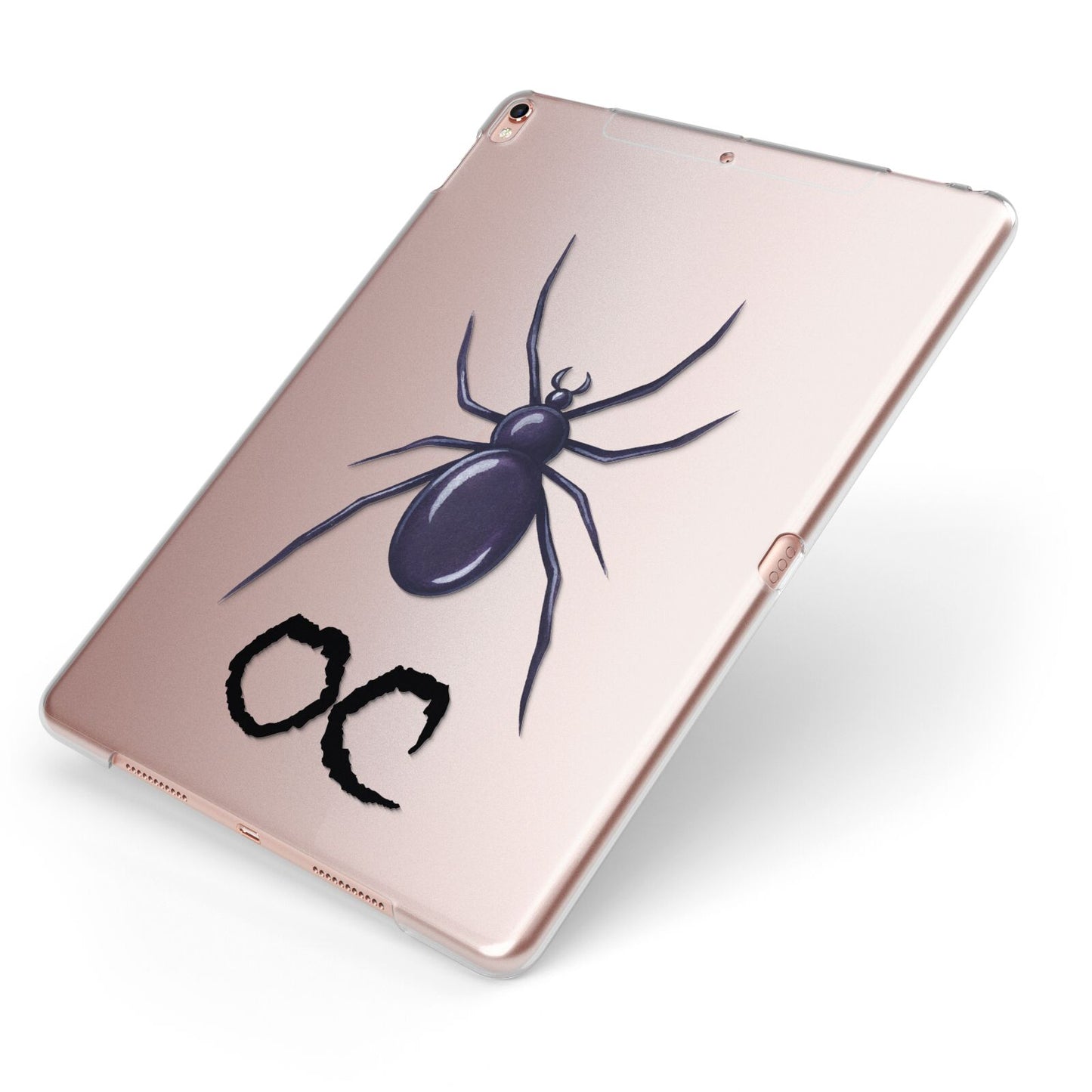 Personalised Halloween Spider Apple iPad Case on Rose Gold iPad Side View