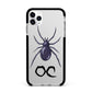Personalised Halloween Spider Apple iPhone 11 Pro Max in Silver with Black Impact Case